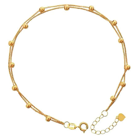 JLUXS 18 CM 7 INCHES AU750 18KT SOLID YELLOW GOLD BEAD BRACELET