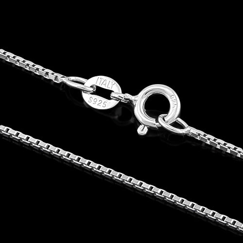 JLUXS 50 CM 20 INCHES 1MM 925 WHITE STERLING SILVER BOX CHAIN