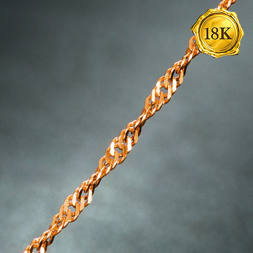 JLUXS 45 CM 18 INCHES AU750 18KT SOLID ROSE GOLD SINGAPORE NECKLACE