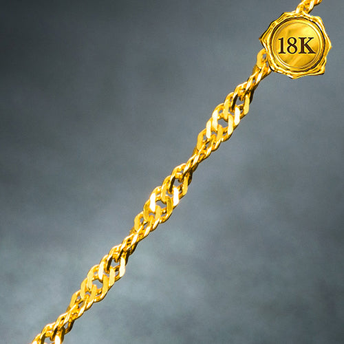 JLUXS 45 CM 18 INCHES AU750 18KT YELLOW SOLID GOLD SINGAPORE NECKLACE