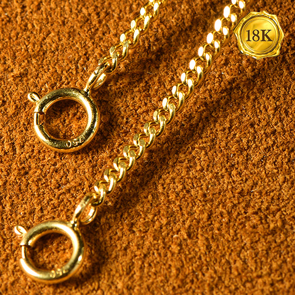 JLUXS 45 CM 18 INCH 18KT SOLID YELLOW GOLD CURB NECKLACE