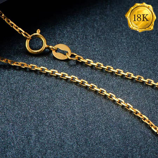 JLUXS 45 CM 18 INCHES AU750 18KT SOLID YELLOW GOLD TRACE NECKLACE
