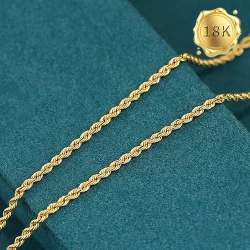 JLUXS 45 CM 18 INCH 18KT SOLID YELLOW GOLD ROPE NECKLACE