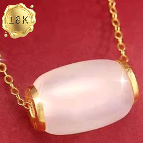 JLUXS WHITE JADE 18KT SOLID GOLD PENDANT