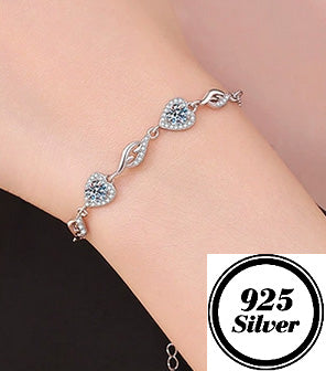JLUXS Pretty Ladies Sterling Silver 1.00 Cts Diamond Moissanite Design Bracelet