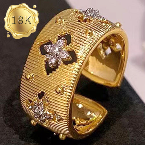 JLUXS RING SIZE OPTIONS: US 5 - US 8 ! SILKY SATIN FINISH UNIQUE DESIGN 18KT GOLD PLATED RING