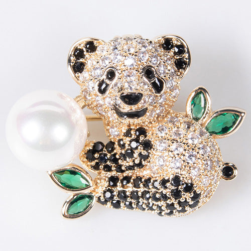 JLUXS Bamboo Design ! Ladies Yellow Gold Rhodium Over Sterling Silver Created White Sapphire & Shell Pearl Set