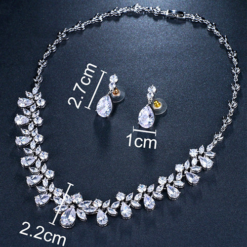 JLUXS Immaculate Ladies White Gold Rhodium Over Sterling Silver Created White Sapphire Set