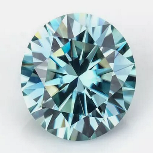 JLUXS Loose 3.00 Ct 9mm VVS Vivid Blue Color Round Brilliant Loose Moissanite Diamond (with GRA Certificate)