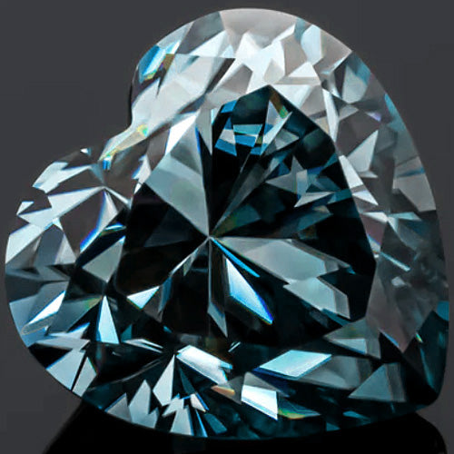 JLUXS Loose 2.00 Ct 8mm VVS Vivid Blue Color Heart Brilliant Cut Loose Moissanite Diamond (with Certificate)