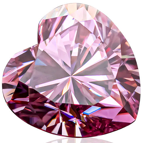 JLUXS Loose 1.00 Ct 6.5mm VVS Vivid Pink Color Heart Brilliant Cut Loose Moissanite Diamond (with GRA Certificate)