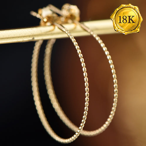 JLUXS UNIQUE DESIGN ! 18KT SOLID GOLD HOOP EARRINGS