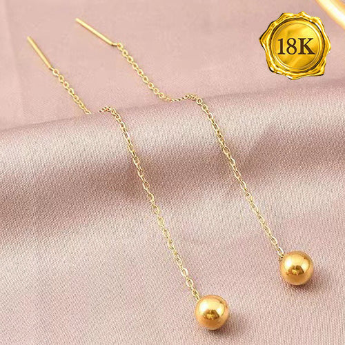 JLUXS FASHION DESIGN ! 18KT SOLID GOLD DANGLE BALL EARRINGS