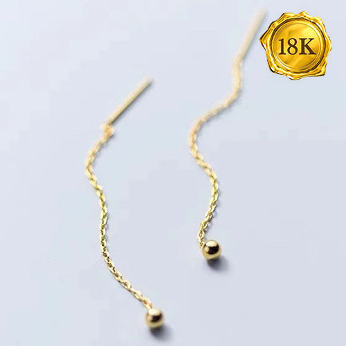 JLUXS FASHION DESIGN ! 18KT SOLID GOLD DANGLE BALL EARRINGS