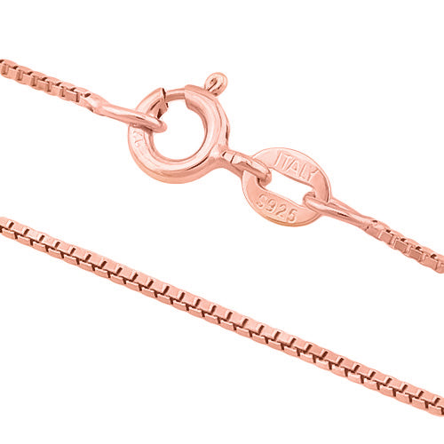 JLUXS 45 CM 18 INCHES 1MM 925 ROSE STERLING SILVER BOX CHAIN
