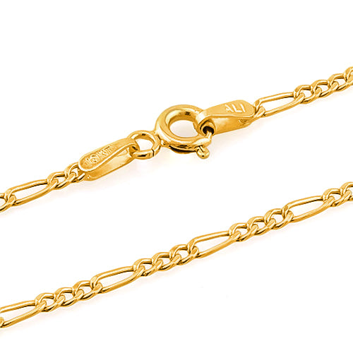JLUXS Womens 14K Yellow Gold Over Sterling Silver 45 cm 18 Inches Figaro Chain