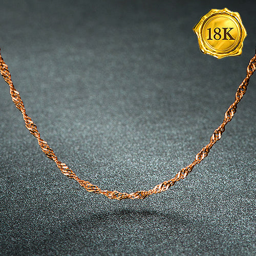 JLUXS 45 CM 18 INCHES AU750 18KT SOLID ROSE GOLD SINGAPORE NECKLACE