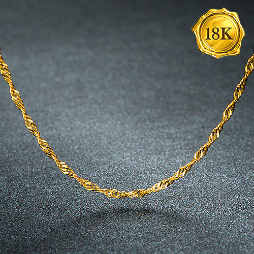 JLUXS 45 CM 18 INCHES AU750 18KT YELLOW SOLID GOLD SINGAPORE NECKLACE