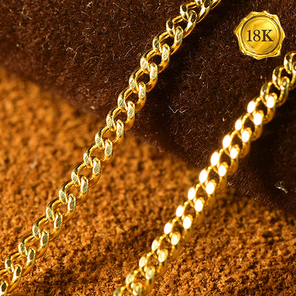 JLUXS 50 CM 20 INCH 18KT SOLID YELLOW GOLD CURB NECKLACE