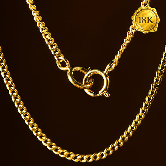 JLUXS 45 CM 18 INCH 18KT SOLID YELLOW GOLD CURB NECKLACE
