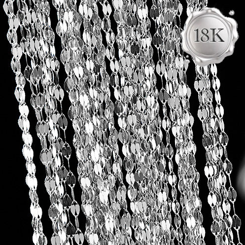 JLUXS 45 CM 18 INCHES AU750 18KT SOLID WHITE GOLD TWINE CHAIN