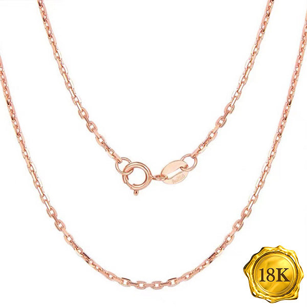 JLUXS 45 CM 18 INCHES AU750 18KT SOLID ROSE GOLD TRACE NECKLACE