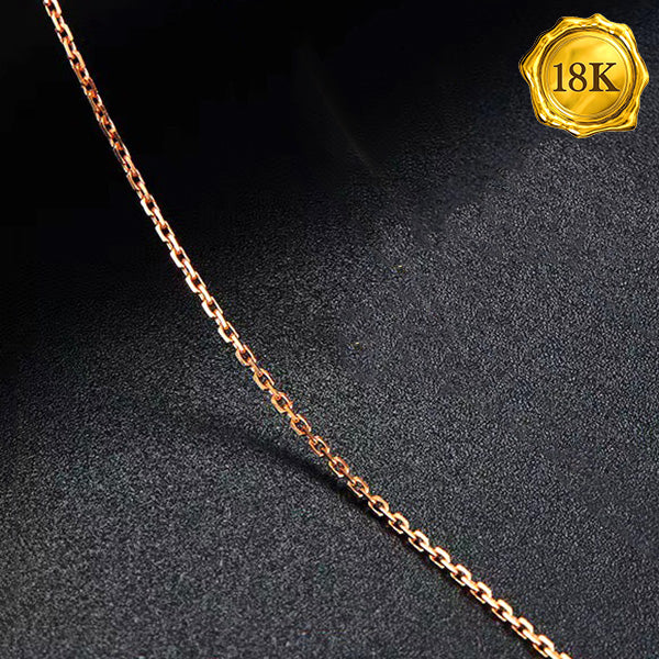 JLUXS 45 CM 18 INCHES AU750 18KT SOLID ROSE GOLD TRACE NECKLACE