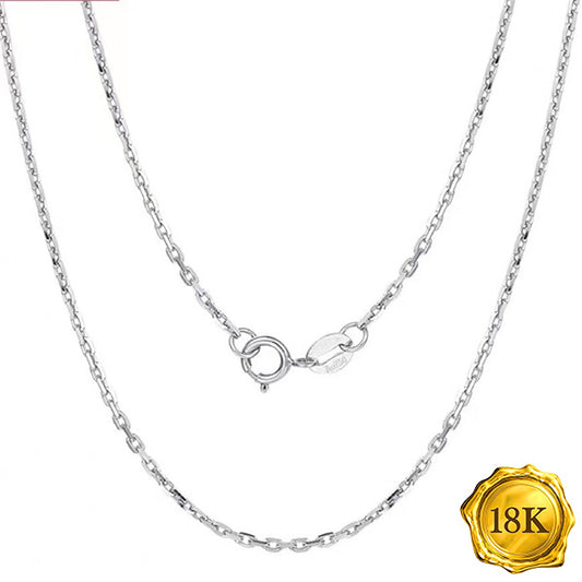 JLUXS 45 CM 18 INCHES AU750 18KT SOLID WHITE GOLD TRACE NECKLACE