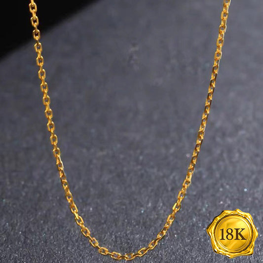 JLUXS 45 CM 18 INCHES AU750 18KT SOLID YELLOW GOLD TRACE NECKLACE