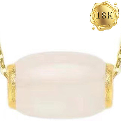 JLUXS WHITE JADE 18KT SOLID GOLD PENDANT