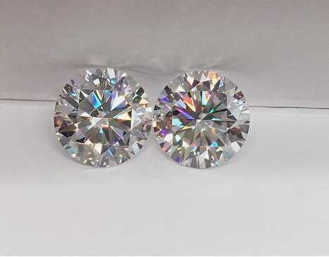 JLUXS 1.00 Ct (2 pc) 5mm VVS/D Round Brilliant Loose Moissanite Diamond Lot  (with Certificate)