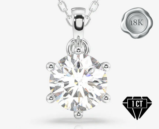 JLUXS PRICELESS 1.00 CT LAB GROWN DIAMOND 18KT SOLID WHITE GOLD PENDANT