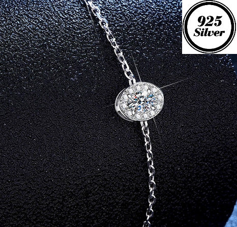 JLUXS (Gra Certificate Report) Gorgeous Womens Sterling Silver 0.45 Cts Diamond Moissanite Bracelet