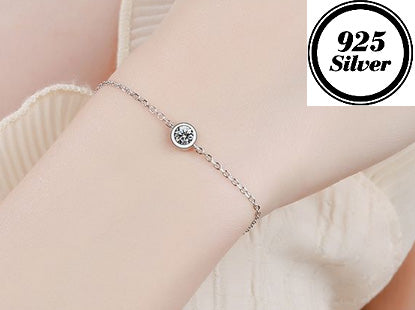 JLUXS (Gra Certificate Report) Lovely Ladies Sterling Silver 0.30 Cts Diamond Moissanite Bracelet