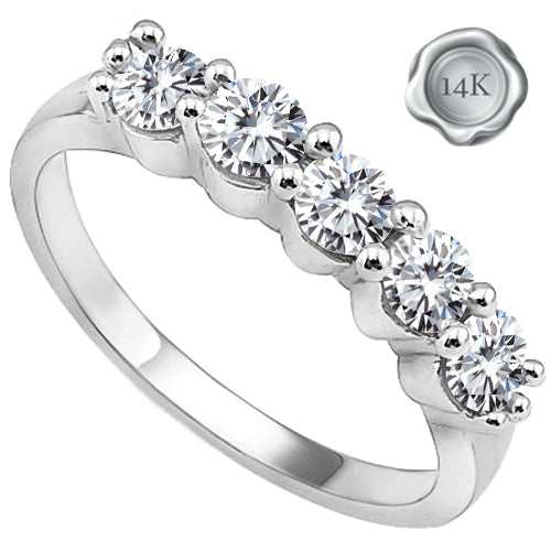 JLUXS 1.00 CT LAB GROWN DIAMOND 14KT SOLID WHITE GOLD BAND RING