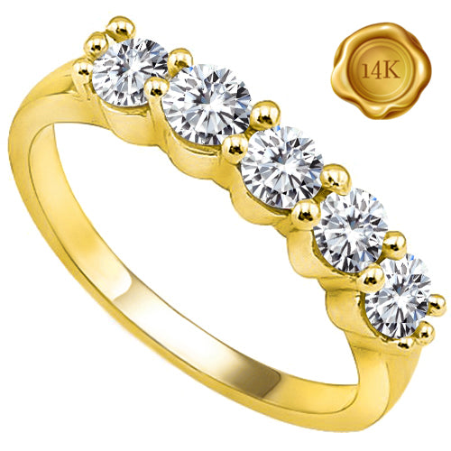 JLUXS 1.00 CT LAB GROWN DIAMOND 14KT SOLID YELLOW GOLD BAND RING