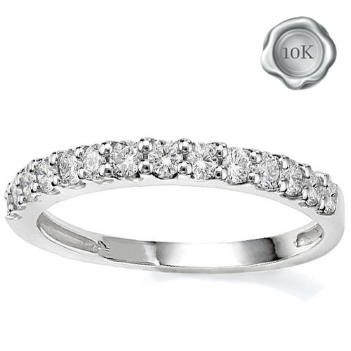 JLUXS 1/3 CT DIAMOND MOISSANITE (VVS) 10KT SOLID WHITE GOLD BAND RING
