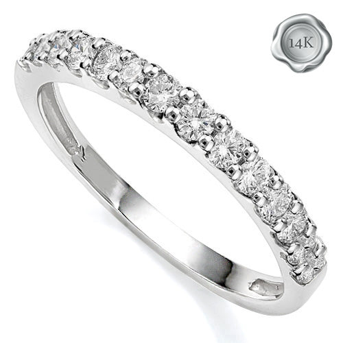 JLUXS 1/2 CT LAB GROWN DIAMOND 14KT SOLID WHITE GOLD BAND RING
