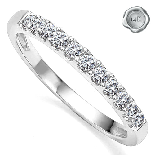 JLUXS 1/3 CT LAB GROWN DIAMOND 14KT SOLID WHITE GOLD BAND RING
