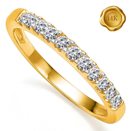 JLUXS 1/3 CT LAB GROWN DIAMOND 14KT SOLID YELLOW GOLD BAND RING