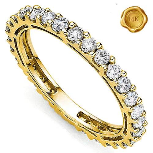 JLUXS 1.00 CT LAB GROWN DIAMOND 14KT SOLID YELLOW GOLD ETERNITY RING