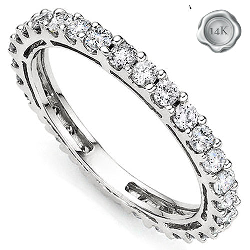 JLUXS 1.00 CT LAB GROWN DIAMOND 14KT SOLID WHITE GOLD ETERNITY RING