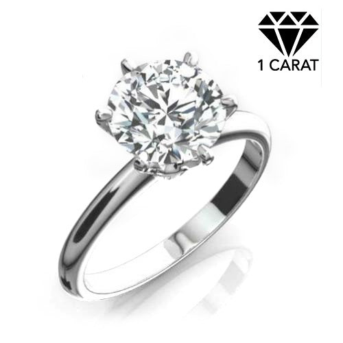JLUXS (GRA CERTIFICATE REPORT) 1.00 CT DIAMOND MOISSANITE (HEART & ARROWS CUT/VVS) 10KT SOLID WHITE GOLD RING