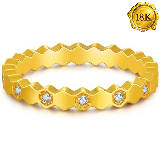 JLUXS UNIQUE DESIGN CREATED WHITE SAPPHIRE 18KT GOLD PLATED FASHION RING